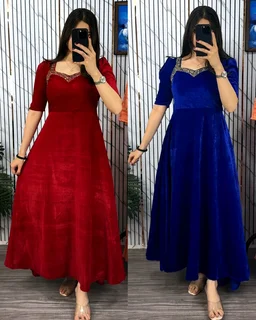 Premium 9000 Velvet Fabric with Designer Hand work Gown- A Beautiful Blend Of elegance and Floral Charm For This Wedding and festival - M, Mardi Gras