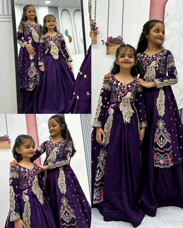 Launching Trendy Peacock Design Festival Special Crop Top with Shrug - 11 to 12 age, Pigment Indigo