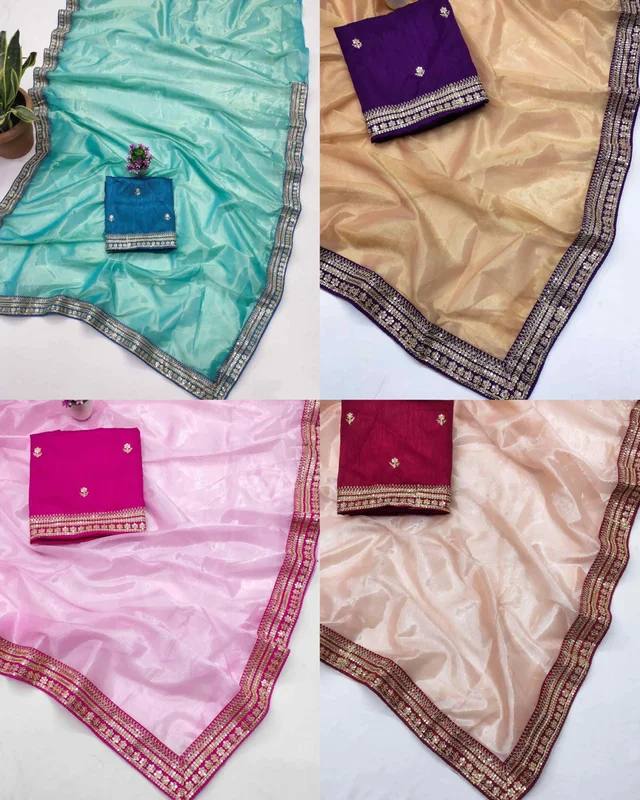 One More Super Hit Soft Tissue Silk Saree Design Launch - Free Size, Pink Lace
