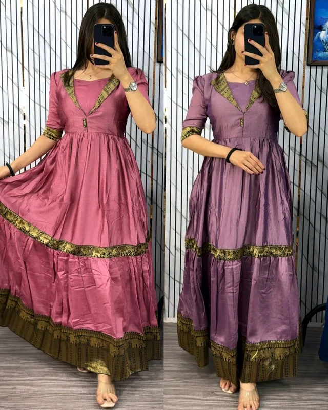Introducing New Designer Collection JACKET COLLAR GOWN - XL, Violet 2nd
