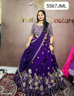 Beautifully Full Stitched Embroidered Designer Lahenga Choli For Marriage/Festive Season - M