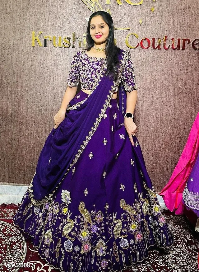 Beautifully Full Stitched Embroidered Designer Lahenga Choli For Marriage/Festive Season - L