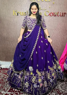 Beautifully Full Stitched Embroidered Designer Lahenga Choli For Marriage/Festive Season - 2XL