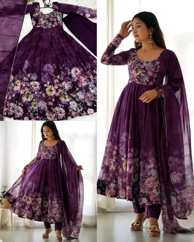 Beautiful look outfit is perfect for upcoming festivities and weddings - M, Purple