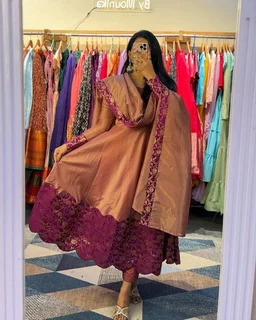Trendy Designer Silk Gown A Beautiful Blend Of elegance and Charm For This Wedding and festival - M, Teal