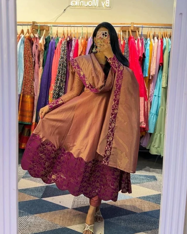 Trendy Designer Silk Gown A Beautiful Blend Of elegance and Charm For This Wedding and festival - M, Teal