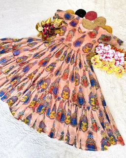 New Launching Summer Special Full Stitched Kalamkari Midi Gown adding a touch of glamour and elegance to your look For Festive Season - XL, Maroon