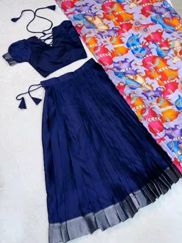 Blue Ready To Wear Lehenga - M