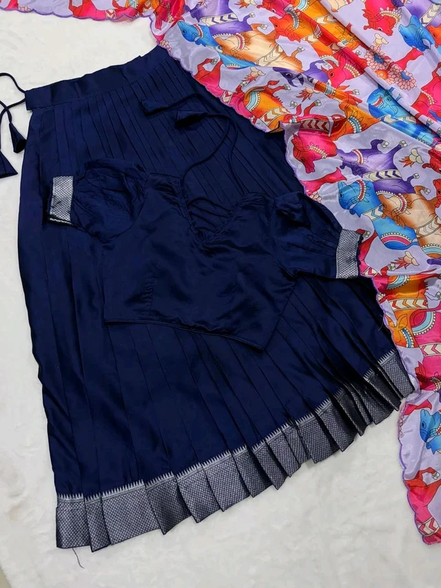 Blue Ready To Wear Lehenga - M