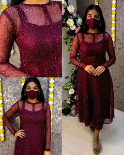 Launching unique 2 piece set Shinning inner + outer beads coat
- L, Blue