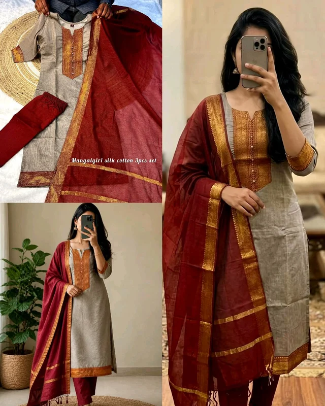 Launching 3piece set ethinicwear outfit🥰 - S, Maroon