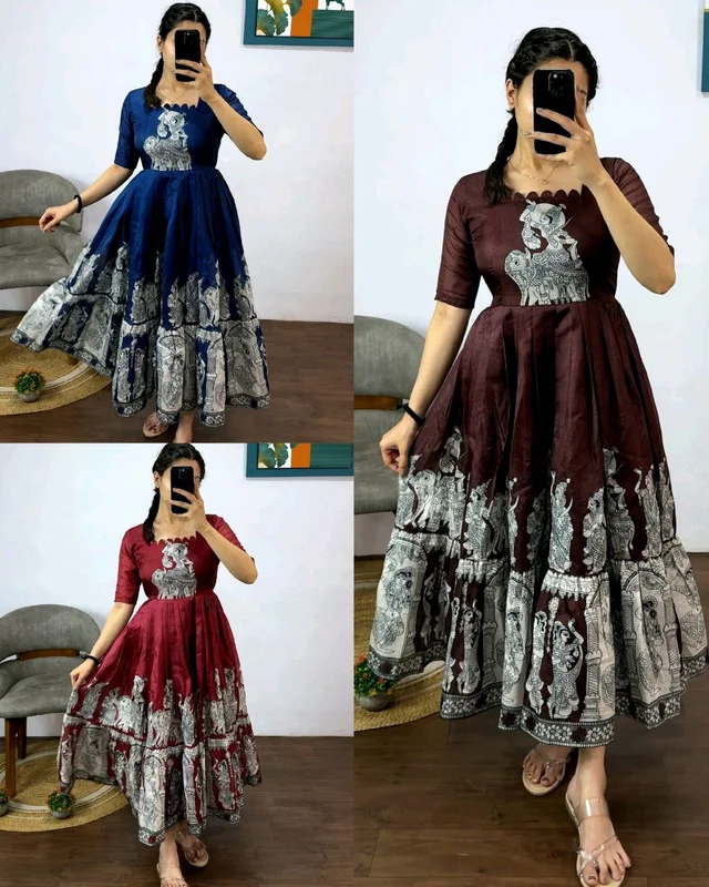Kalamkari khalahasti kota maxi - L, Coffee
