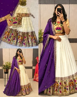 Premium Paithani Lehenga Collection - M, Buddha Gold