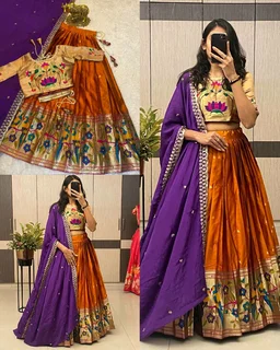 Premium Paithani Lehenga Collection - 2XL, Buddha Gold