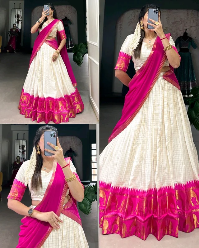 Trendy Beautiful Tradational Half Saree
- Pink