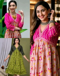 Trendy Stylish Beautiful Printed Anarkali Kurti for Women's Ethnic Wear Festive Fancy Wear Party Wear Gown
- 5XL, Bright Red