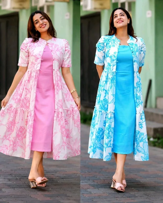 Stylish Party Wear Shrug with Inner
- M, Sky Blue