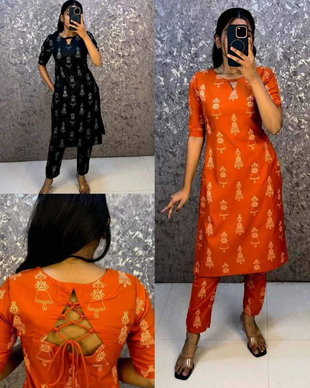 Trendy daily college & office wear Co-ord Set outfit relaxed & comfort fit - M, Orange