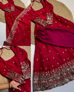 NEW Launching Designer Party Wear Look Collection - M, Maroon