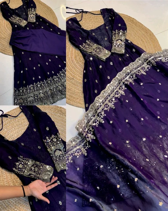 NEW Launching Designer Party Wear Look Collection - L, Maroon