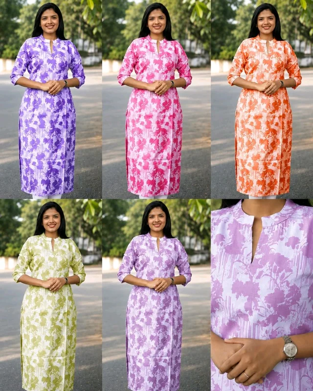 Elegant Daily Wear Kurti - L, Sky Blue