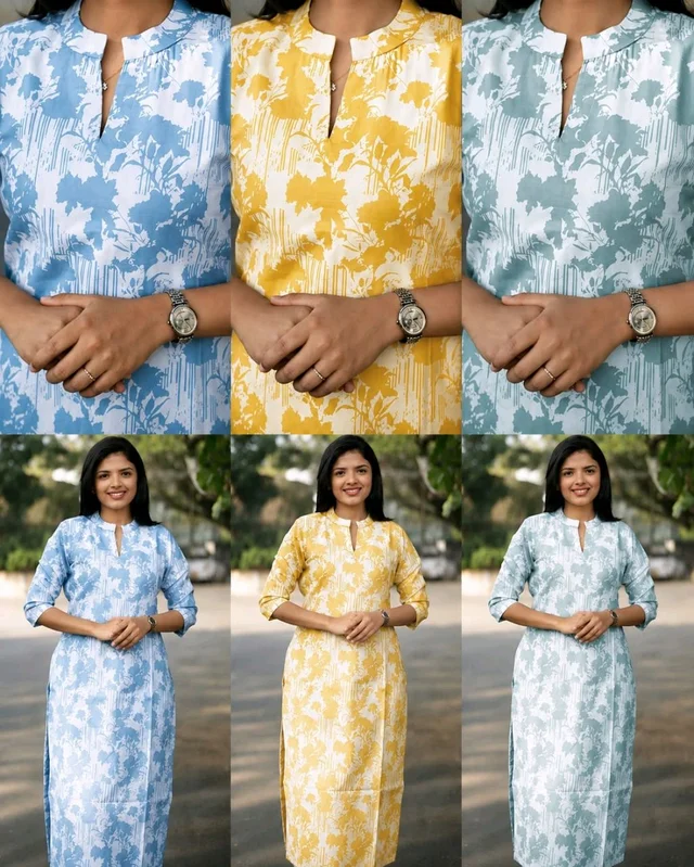 Elegant Daily Wear Kurti - L, Yellow