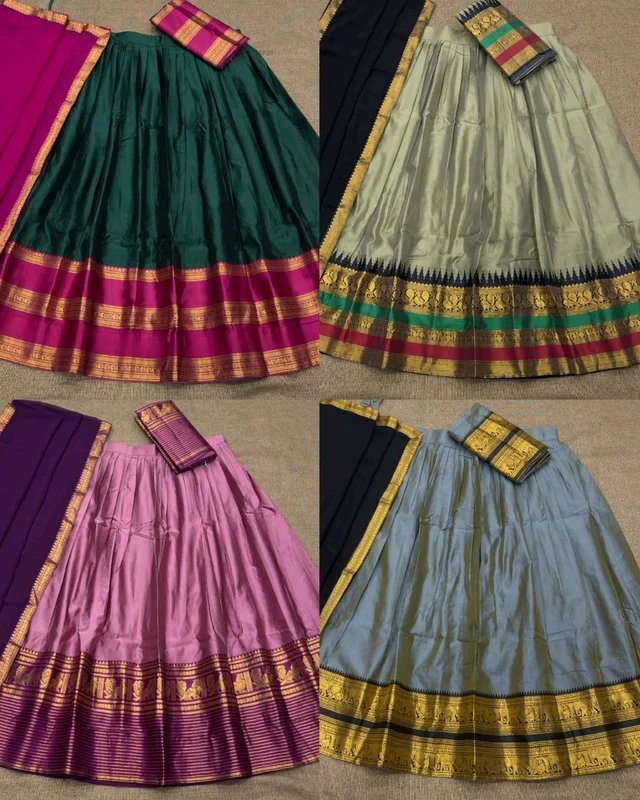 Traditional South Indian Style Kanjivaram Silk Half Saree
- Gray 4th
