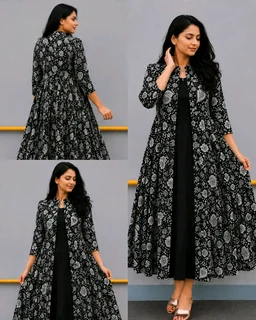 Trendy Party Wear Shrug with Inner Featuring Front Loop Button Closure & Collar Pattern
- 2XL, Purple