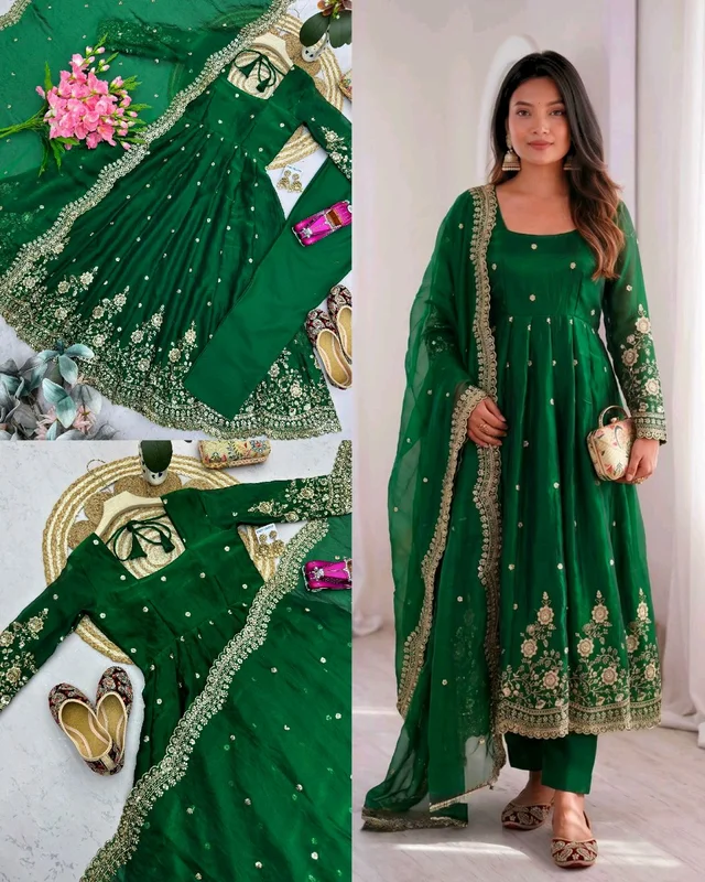 NEW Launching 9 Colours In Designer Party Wear Look Collection
- S, Green