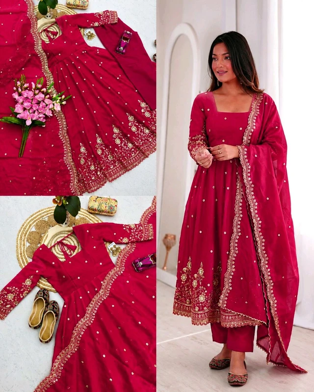NEW Launching 9 Colours In Designer Party Wear Look Collection
- L, Brick Red
