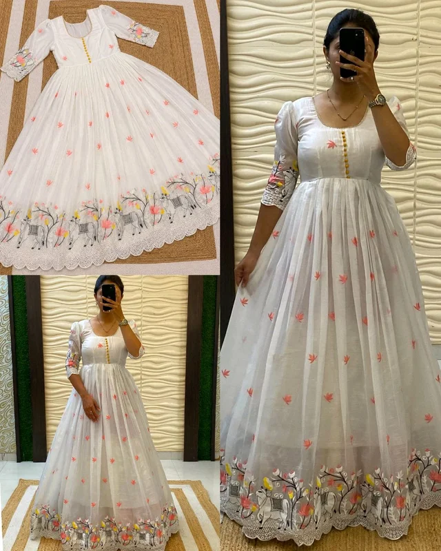 Super Hit Beautiful Gown - XL, White