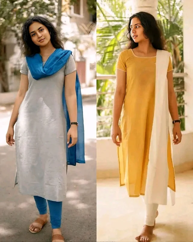 Introducing New Designer Straight Cut Kurtis with Dupatta - Yellow, 3XL