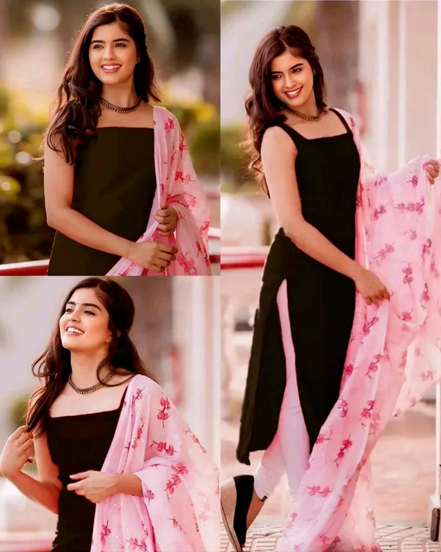 Beautiful Kurti With Duppata Set - Black, M