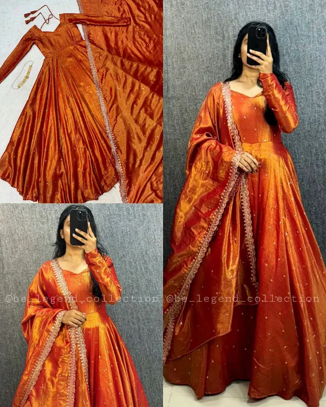 Grand Premium Look Outfit With Colours - Copper Orange, 3XL