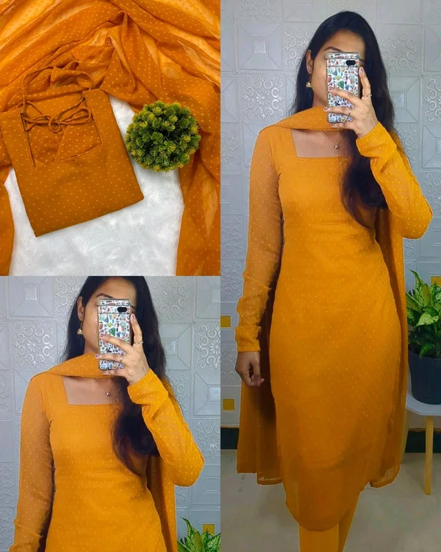 Trending kurti with dupatta with five beautiful colours - Musturd, M