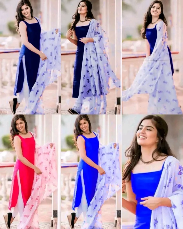 Beautiful Kurti With Duppata Set - Blue, 2xl