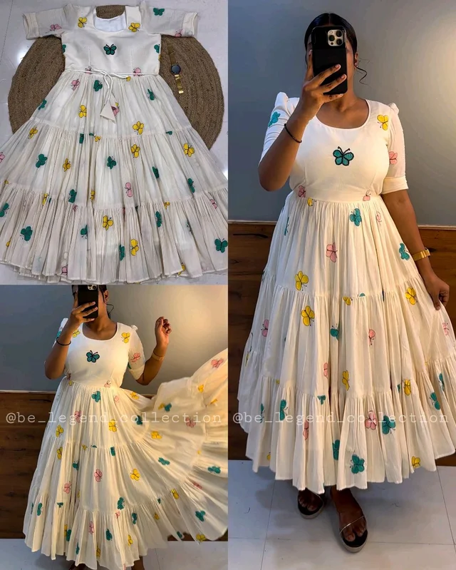 3 Types of Style Kora Cotton Butterfly Outfits - XL, Gown