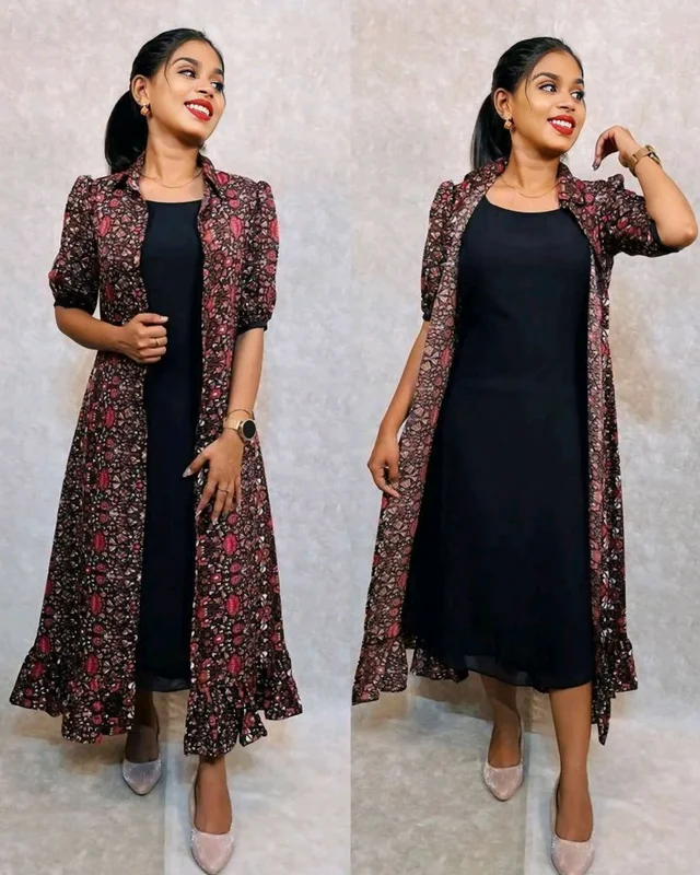 Attractive New Fashion Front Slit Long Jacket Kurta With Separate Stitched Inner - S