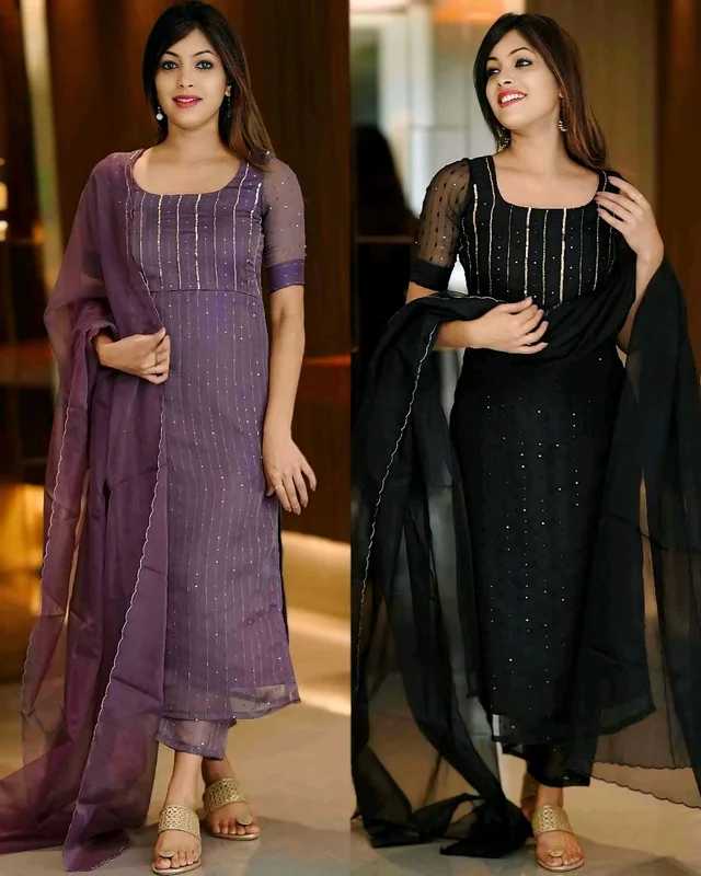 Pretty Women Kurta Sets - Light Wisteria, L