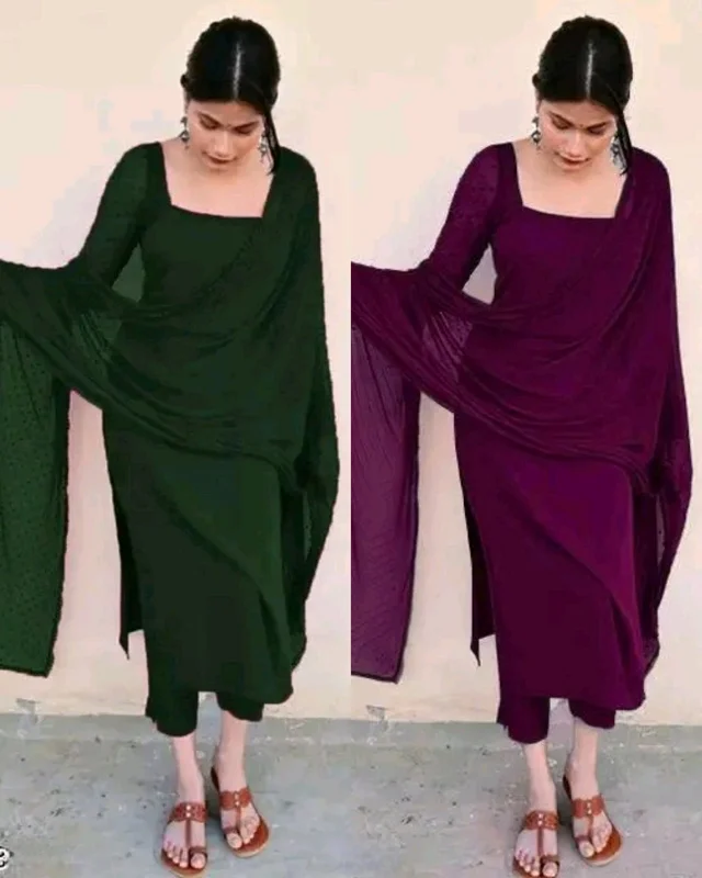 Trendy Kurta Full Sets with New Colours - Wine, M