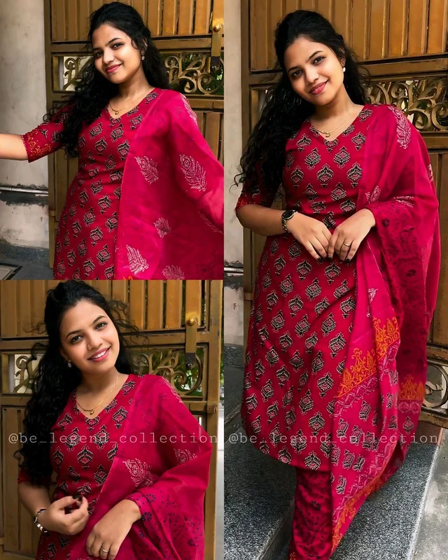 Premium Wearing This Printed Kurta and Palazzo Set With Dupatta - M