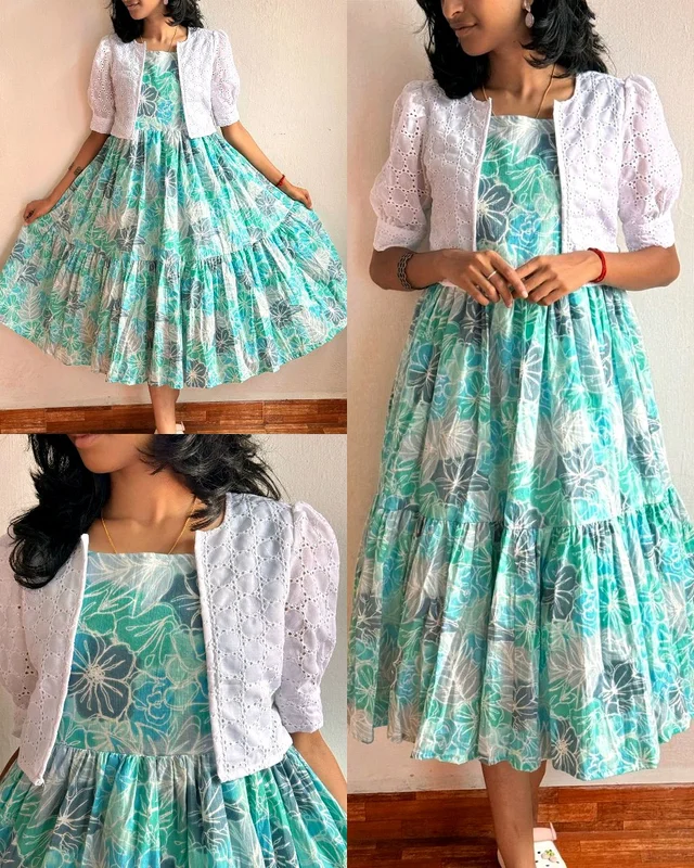 Beautiful flowers print maxi with hakoba koti - XS