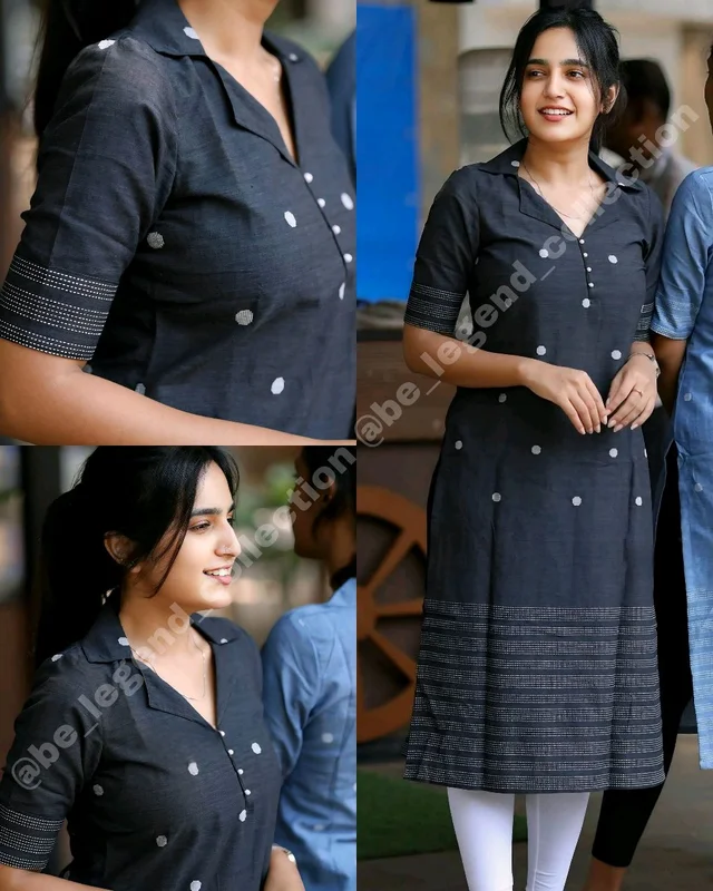 Women's Regular Fit Cotton Aline Kurti - Navy Blue, 4XL