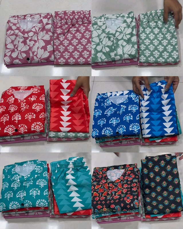 Launching Designer Co-Ords set in *Aline kurti pattern paired with Ankle length pant - Red, 2XL