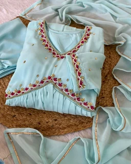 New Special Party wear Aliya cut Dresses - S, Thistle