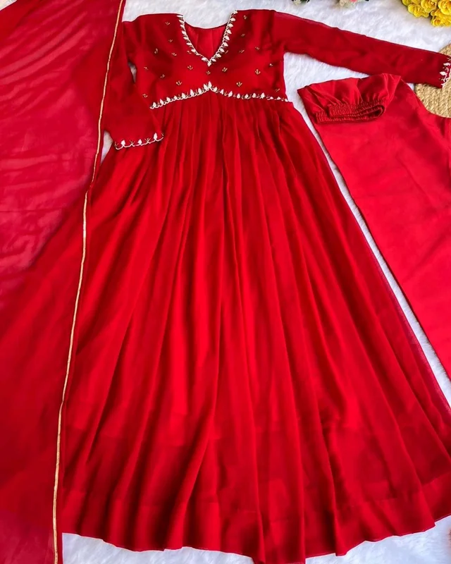 New Special Party wear Aliya cut Dresses - S, Red