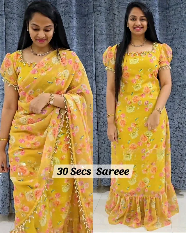 30Sec Gown Saree - M