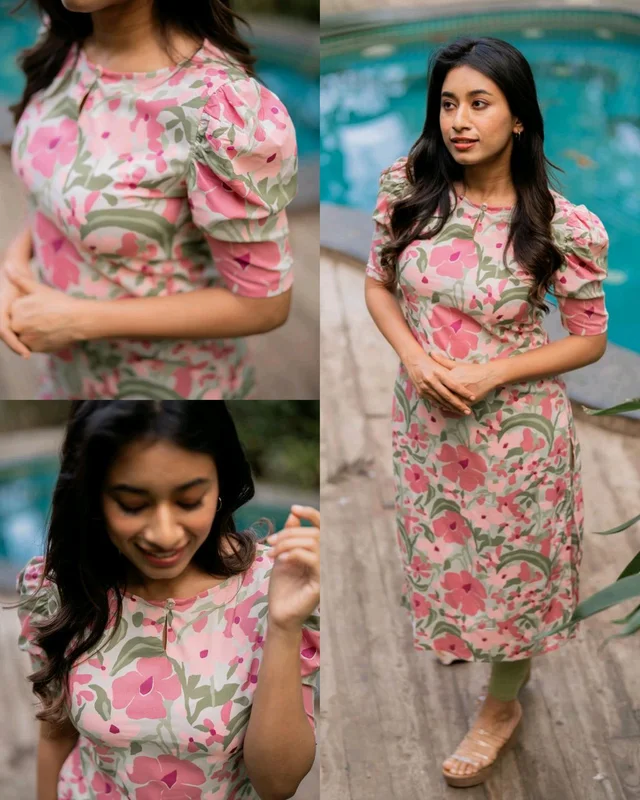 Stylish Trendy Floral Printed Beautiful Ethinic Kurti - Pink, M