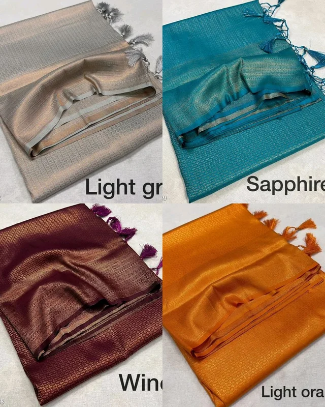 Very Exclusive Premium Copper Softy Kuberpattu with rich copper two tone zari - Wine, Free Size