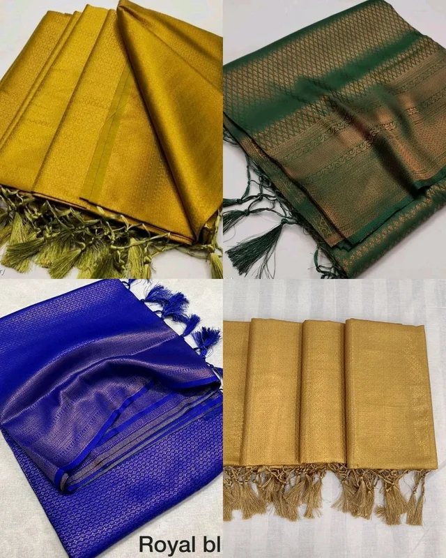 Very Exclusive Premium Copper Softy Kuberpattu with rich copper two tone zari - Harvest Gold, Free Size